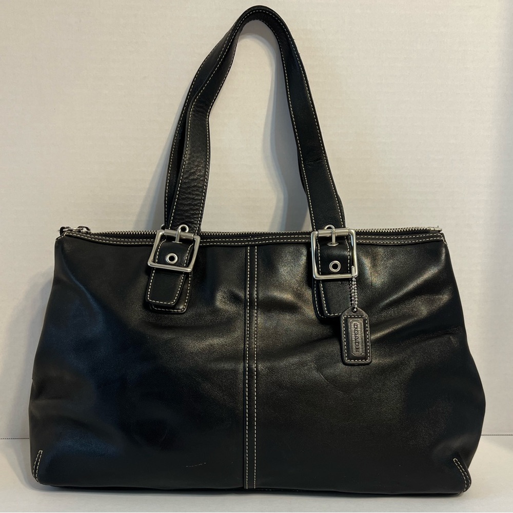 Vintage Coach, Hampton, tote, black, bag # 9554